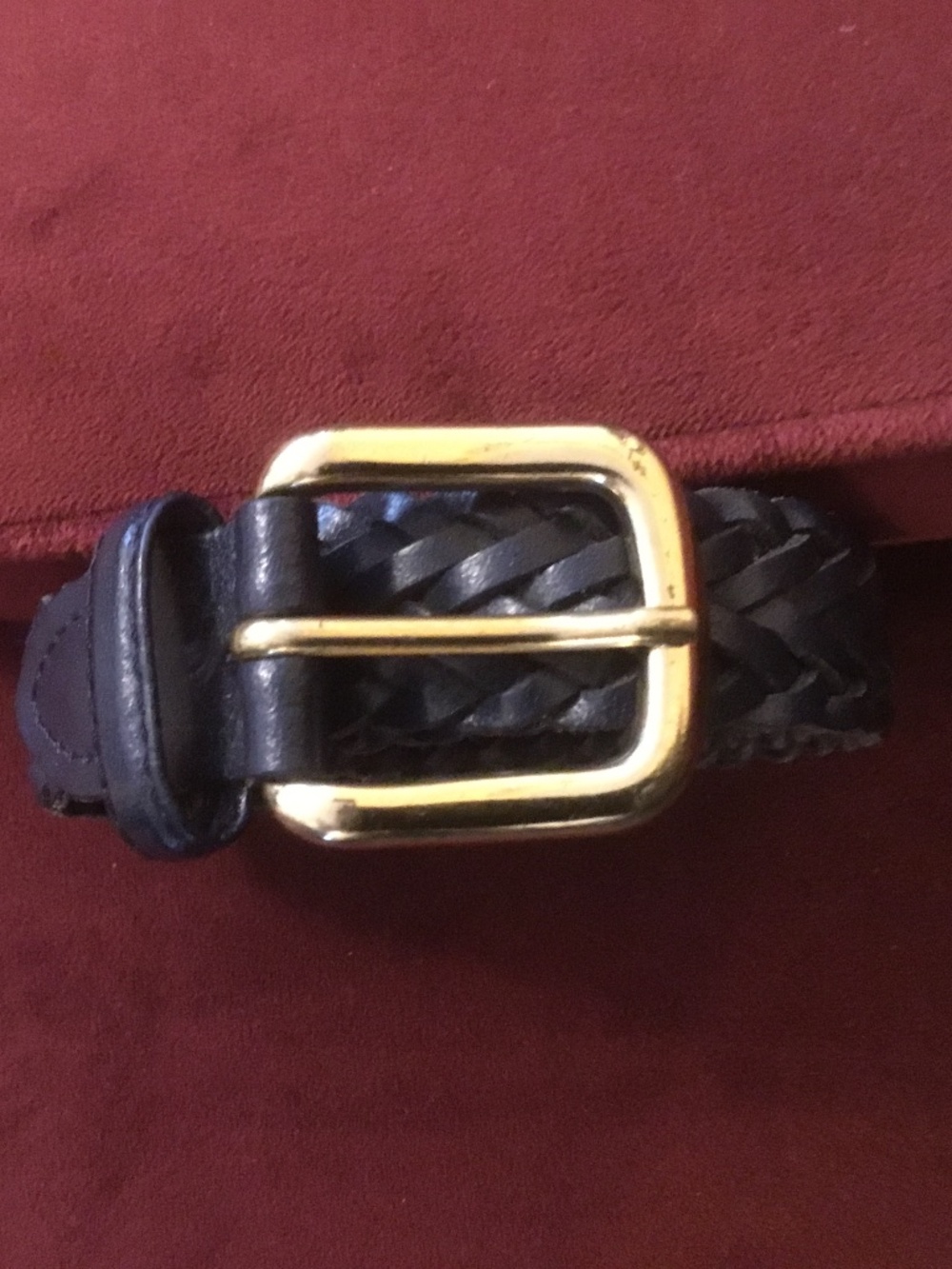 Women’s Genuine Leather Braided Belt -Blue size 26 (Guatemala)